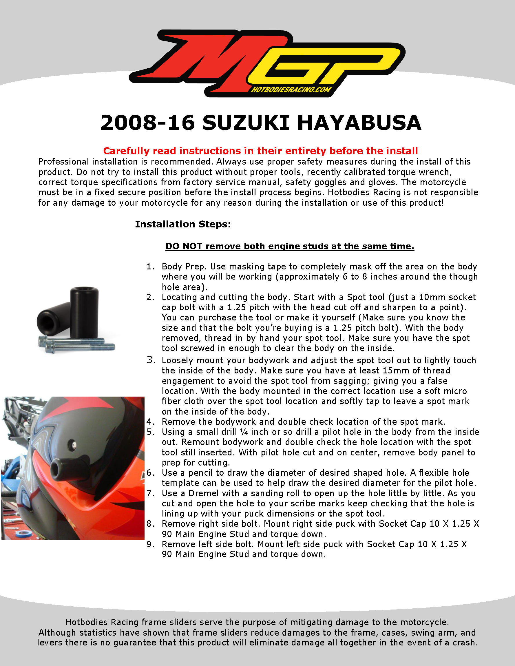

2008-16 SUZUKI HAYABUSA frame Slider

