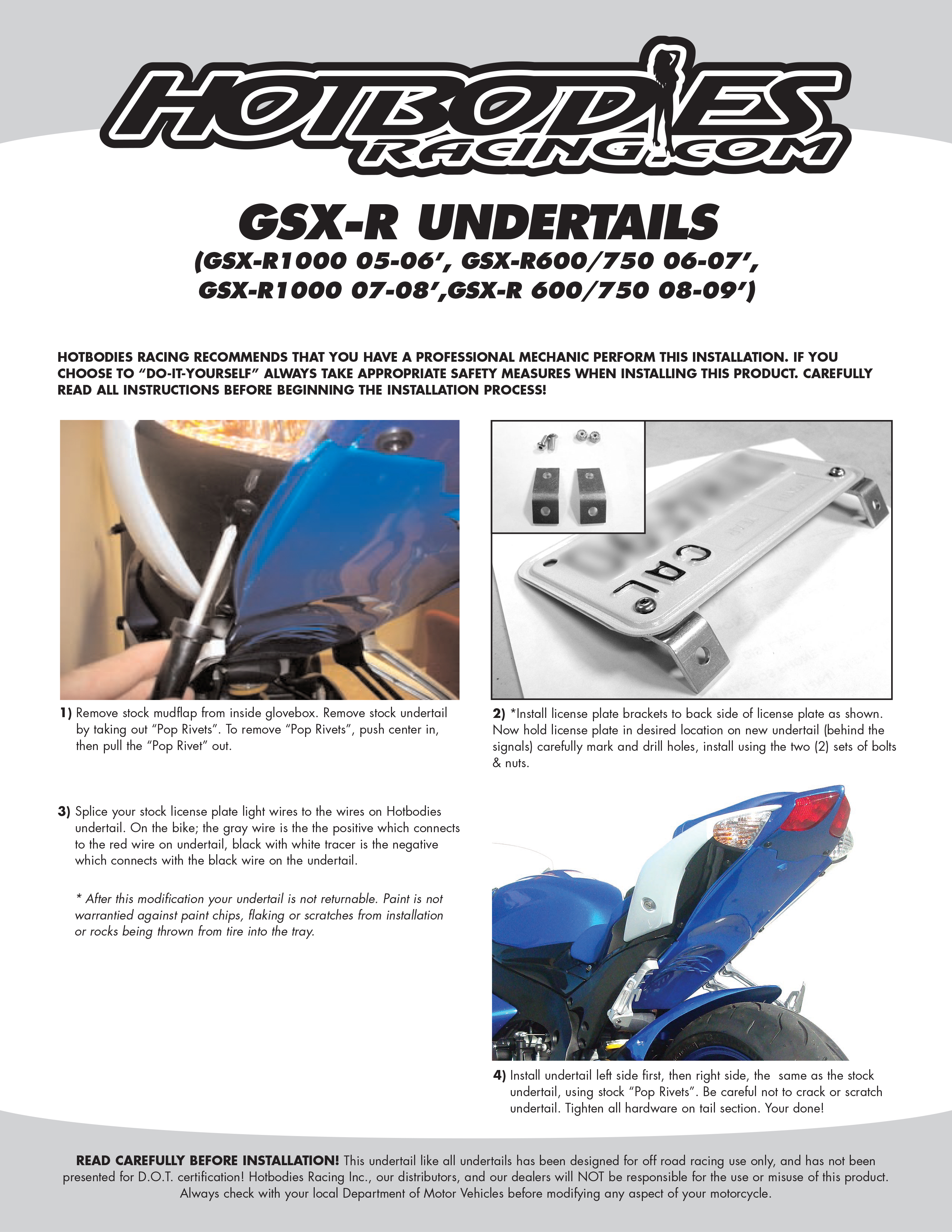 GSX-R 600/750 2008-10 Undertail Installation