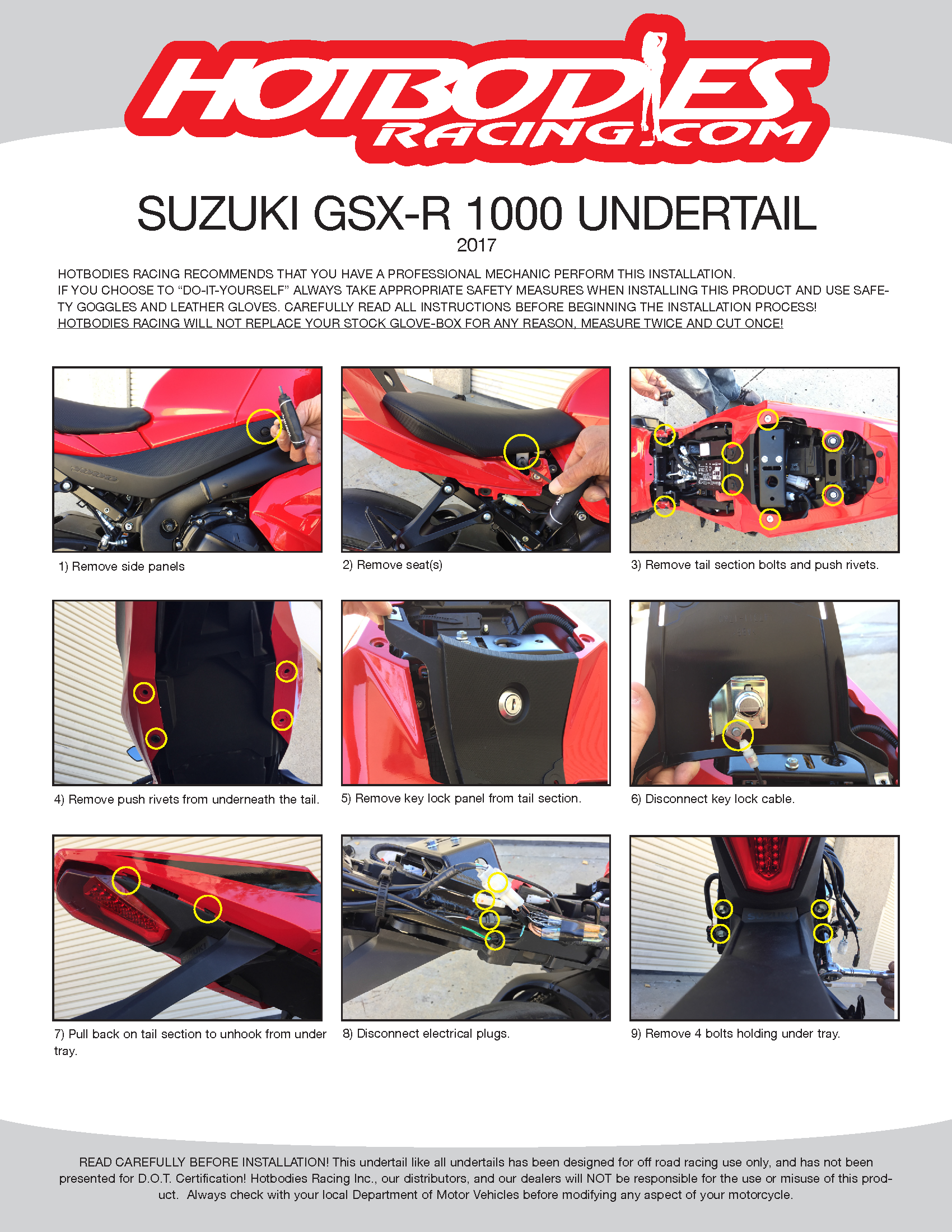 GSX-R 1000 2017 Undertail Installation