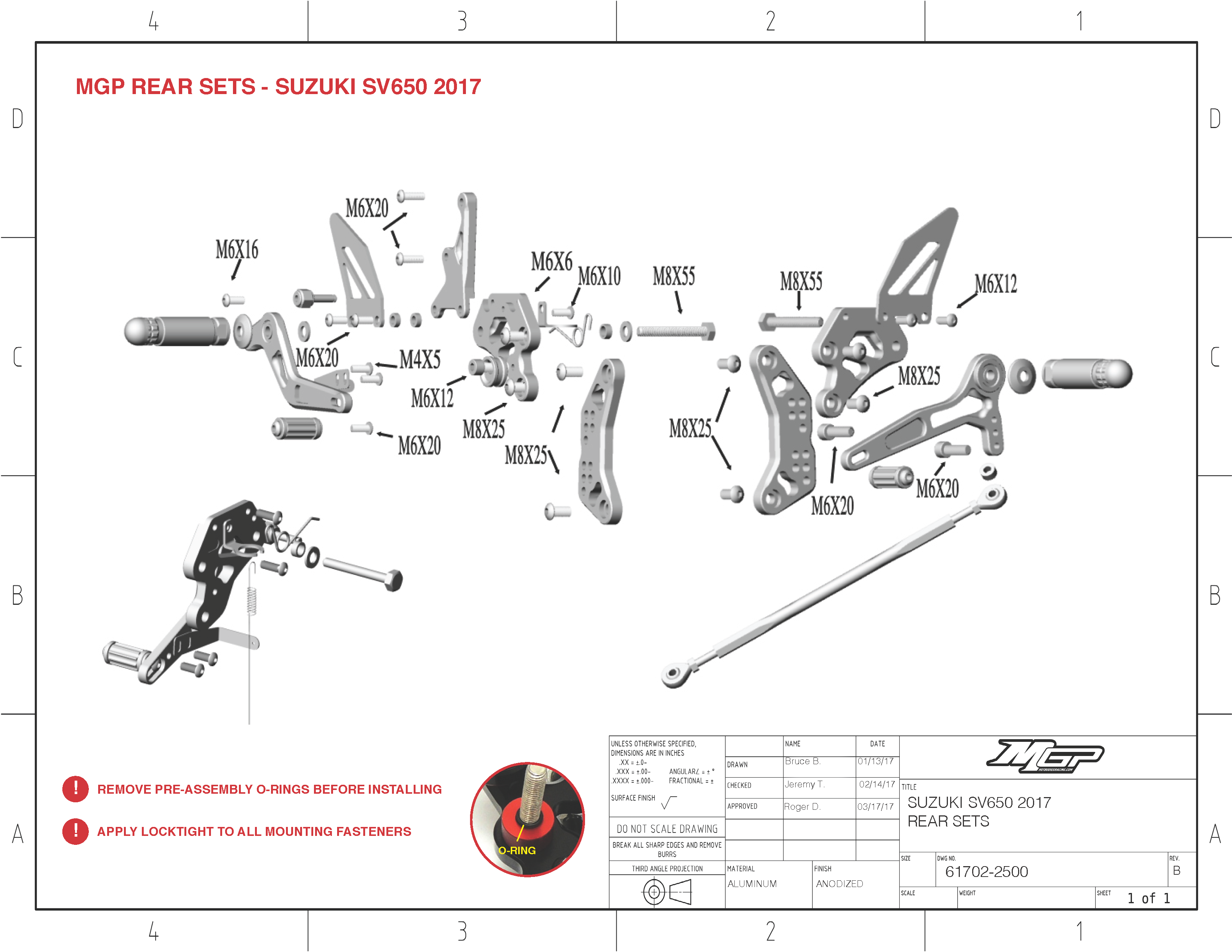 

SV650 2017 MGP Rearsets Installation

