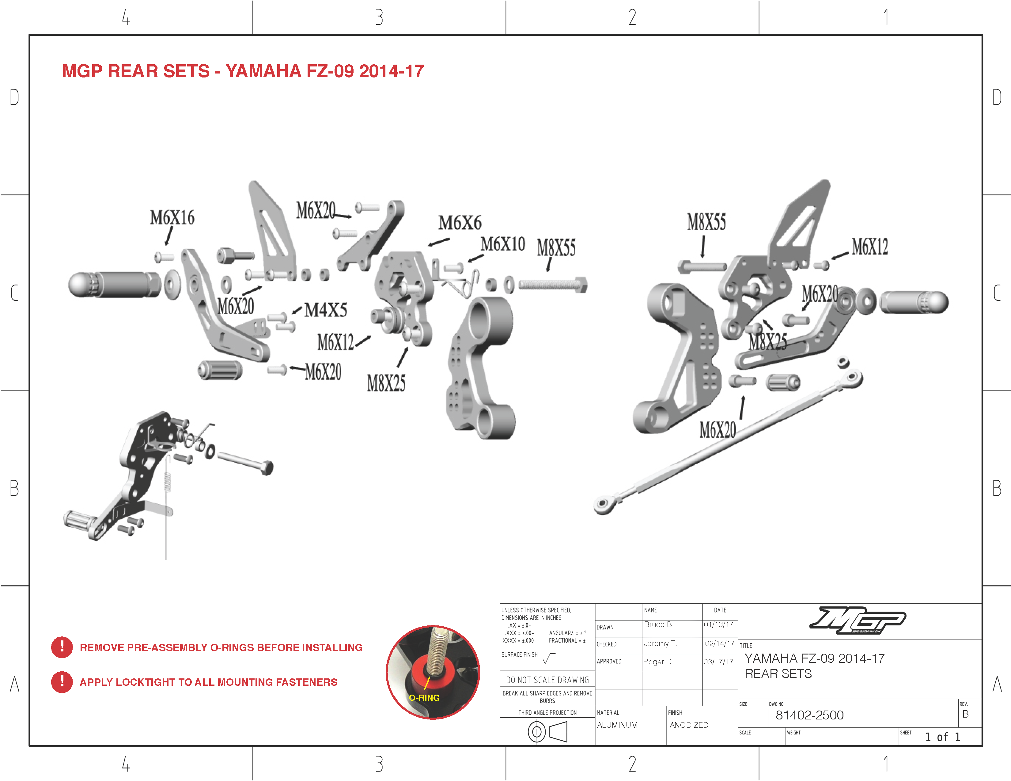 FZ-09 2014-17 MGP Rearsets Installation